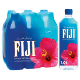 FIJI natural artesian water 1L six-pack bottles for on-the-go hydration