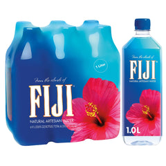 FIJI natural artesian water 1L six-pack bottles for on-the-go hydration