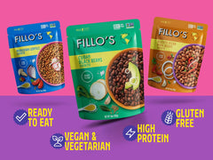 Fillo's ready-to-eat lentils pouch offers versatile plant protein for bowls or sides.