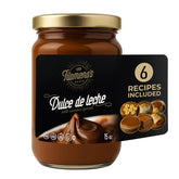 Filomena's Dulce de Leche jar close-up, creamy texture ideal for spreading.