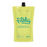 Filthy Food Margarita Mix pouch front, premium all-natural cocktail base for home bars.