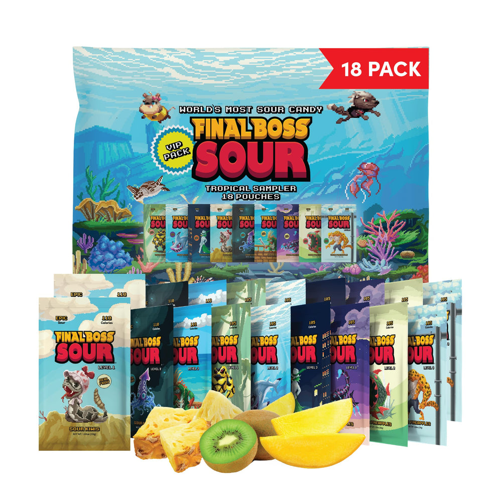 Final Boss Sour Candy tropical pack with real fruit for bold, on-the-go snacking