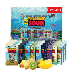 Final Boss Tropical Sampler pack shown for on-the-go snacking.
