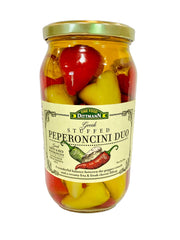 Fine Food Dittmann green stuffed peperoncini with crunchy texture and mild heat.