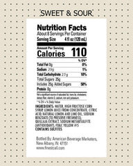 Finest Call Sweet & Sour bottle label highlighting flavor balance.