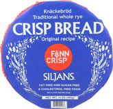 Finn Crisp Siljans round crispbread wheels in package, classic Nordic rye crispbread ready to top
