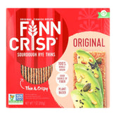 Finn Crisp Original Sourdough Rye Thins pack on shelf, ready to enjoy.