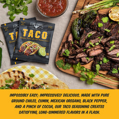 Fire & Smoke Society 12-pack taco seasoning for versatile Mexican cooking.