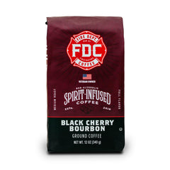 Fire Department Coffee Black Cherry Bourbon ground for a non alcoholic bold cup
