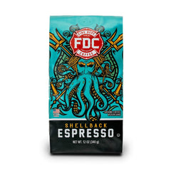 Fire Department Coffee Shellback Espresso ground — bold, smooth brew for busy mornings.