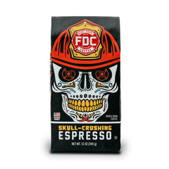 Fire Department Coffee skull crushing espresso beans deliver bold flavor for morning focus
