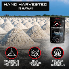 Hand-harvested Hawaiian salt being prepared, showcasing traditional craftsmanship
