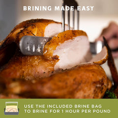 Fire & Flavor instruction card provides step-by-step guidance for brining.