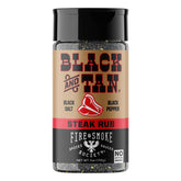 Fire & Smoke Society black-tan steak seasoning bottle enhances crust and aroma