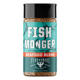 Fire and Smoke Society Fish Monger bottle close-up highlighting citrus and herbs for seafood.