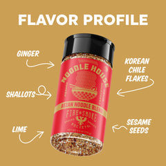 Fire & Smoke Society Noodle House ingredients blend highlights Korean chile, ginger, shallots for depth.