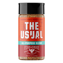 Fire & Smoke Society The Usual All-Purpose BBQ Seasoning jar boosts rib and grill flavor