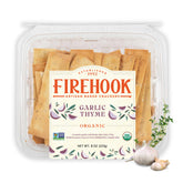 Firehook Garlic Thyme Crackers pack showing savory crunch for snacking.