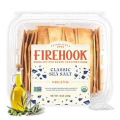 Firehook Sea Salt Crackers pack shot showing crisp texture for easy snacking