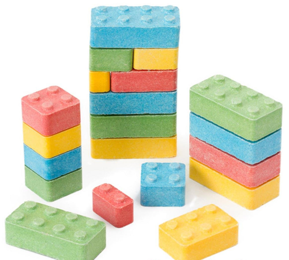 FIRST CLASS VENDING Building Blox Candy Blocks 1lb bag, tasty buildable treat for party snacking