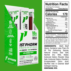 1st Phorm Meat Sticks Jalapeno Heat on-the-go individually wrapped for gym bags