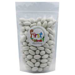 Gift-ready display of Jordan Almonds from FirstChoiceCandy for celebrations.