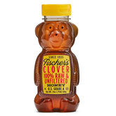 Fischer's Clover Honey bear bottle for kid-friendly breakfasts and quick sweetness.