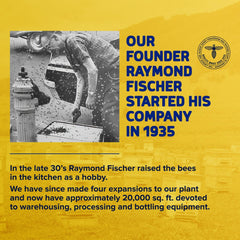 40-ounce Fischer's Clover Honey squeeze bottle ready for daily use.