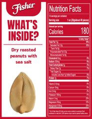 Fisher Chef's Naturals peanuts in a jar with golden roast and sea salt flavor