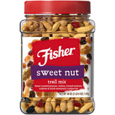 Fisher Snack Sweet Nut Trail Mix canister for convenient on-the-go snacking.