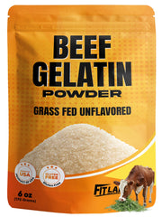 Fit Lane Beef Gelatin Powder jar shows grass-fed quality for clear gummies.