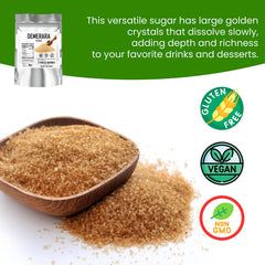 Fit Lane Demerara sugar bulk bag front shows large crystals for slow sweetness