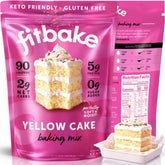 FitBake yellow cake mix packaging showcasing gluten-free, low-carb goodness.