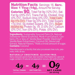 FitBake frosting tub spread on a keto cupcake, gluten-free and sugar-free.