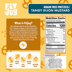 FitJoy Tangy Dijon pretzels in serving bowl, ideal for gatherings.