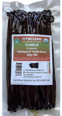 Closeup of FITNCLEAN vanilla seeds showing dense oils for rich desserts.