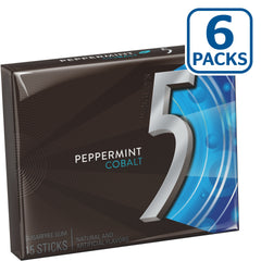 5 Gum Cobalt Peppermint pack opened for easy access to sticks.