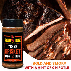 Five Star Seasonings RubWise Rub label highlighting authentic Texas-style spice blend.