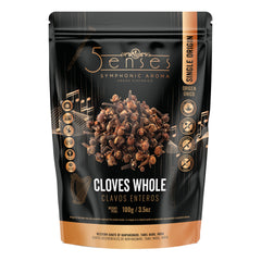 5Senses Whole Cloves packaging highlighting single-origin quality and sustainability.
