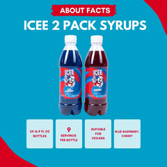 Fizz Creations ICEE Cherry bottle close up with vivid color for fun treats.