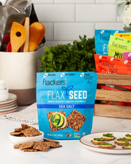 Flackers dehydrated crackers process image, preserving nutrients and crunch.