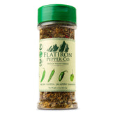 Flatiron Spice Hatch Green Chile Flakes bottle ready to elevate weeknight meals.