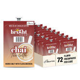 Flavia Bright Tea Co. chai latte freshpack for 7 oz brew, convenient single-serving.