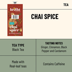 Flavia Bright Tea Co. chai spice freshpack latte moment with aroma.