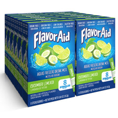 Flavor Aid Singles To Go cucumber-lime sticks for on-the-go hydration.