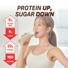 FLIMEAL matcha flavor shake in a glass suggesting refreshing energy and focus.