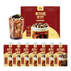 Flimeal Milk Tea Protein Shake poured into a glass showing rich texture and protein focus