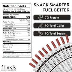 Flock meat stick visual focuses on single stick for quick, protein-packed bite.