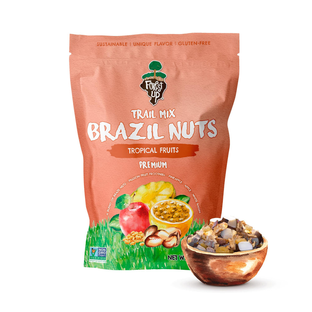 Floresta em Pé Tropical Trail Mix cover shot for on-the-go snacking