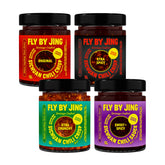 FlyByJing Original Chili Crisp jar, versatile on noodles and eggs.